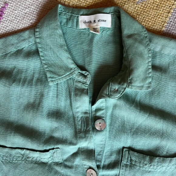Cloth and Stone Green Utility Romper XS - Picture 7 of 8